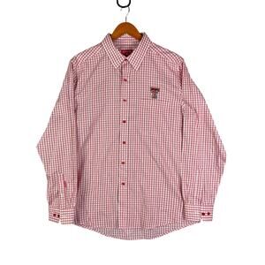 Texas Tech Red Raiders Antigua Button Down Dress Shirt Plaid Red White Men Large